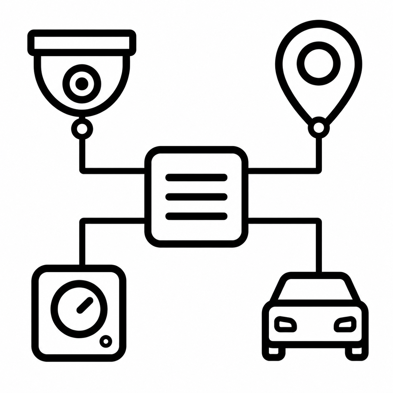 Black Edge Computing Central Module Connected to Devices