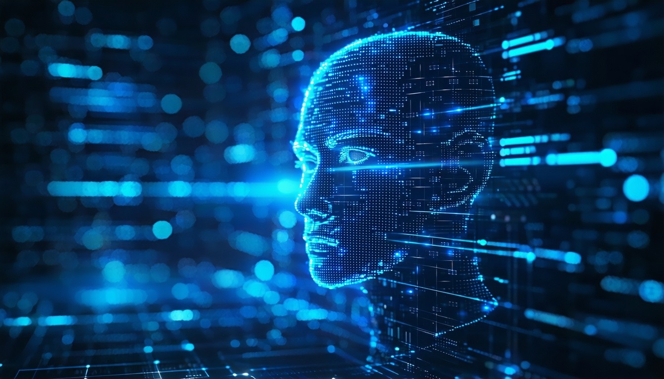 I want to generate an image more abstract like showing maybe some code or flows but make it look very clear dark colors like Genium style colors more in the dark mode tacky but clean The case study is about the cybersecurity company so we dont want t-1